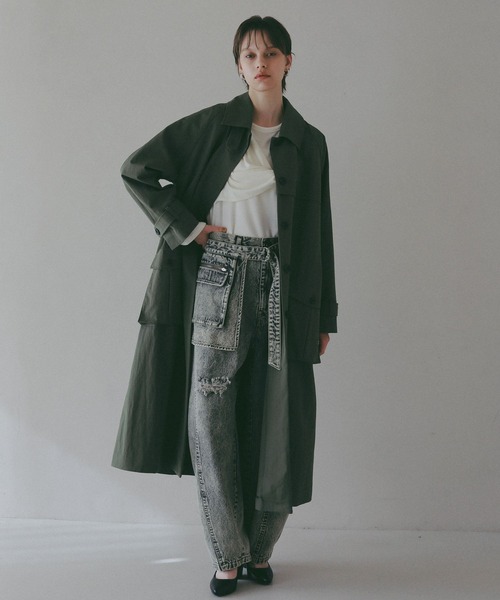 BAYFLOW（ベイフロー）の「【EF(エフ)】デニムボリュームパンツ（WOMEN）（デニムパンツ・レディース・インディゴブルー/グレー・FREE）」の6枚目の写真