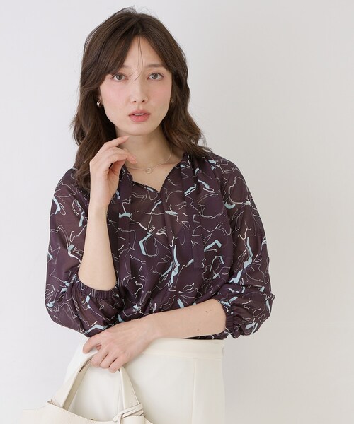 COUP DE CHANCE（クードシャンス）の「【手洗い可/通勤服】シアーローン花柄ブラウス（シャツ/ブラウス・レディース・ピンク系/ホワイト系3/ブラウン系その他2・34/36/38/40）」の13枚目の写真