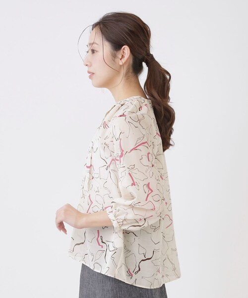 COUP DE CHANCE（クードシャンス）の「【手洗い可/通勤服】シアーローン花柄ブラウス（シャツ/ブラウス・レディース・ピンク系/ホワイト系3/ブラウン系その他2・34/36/38/40）」の9枚目の写真