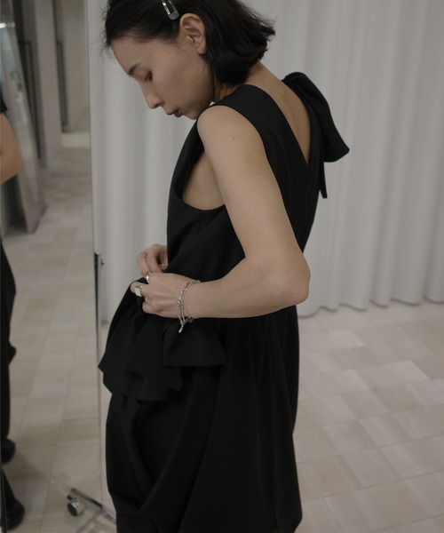 Ameri（アメリ）の「2WAY CONSTRUCTIVE RIBBON DRESS（ドレス・レディース・インディゴブルー/ブラック/ブラウン・MEDIUM/SMALL）」の19枚目の写真