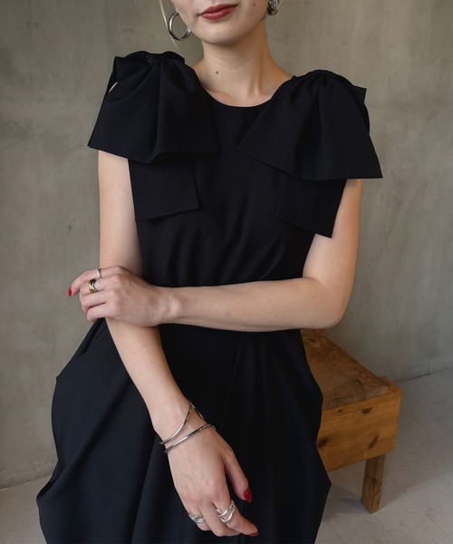 Ameri（アメリ）の「2WAY CONSTRUCTIVE RIBBON DRESS（ドレス・レディース・インディゴブルー/ブラック/ブラウン・MEDIUM/SMALL）」の21枚目の写真