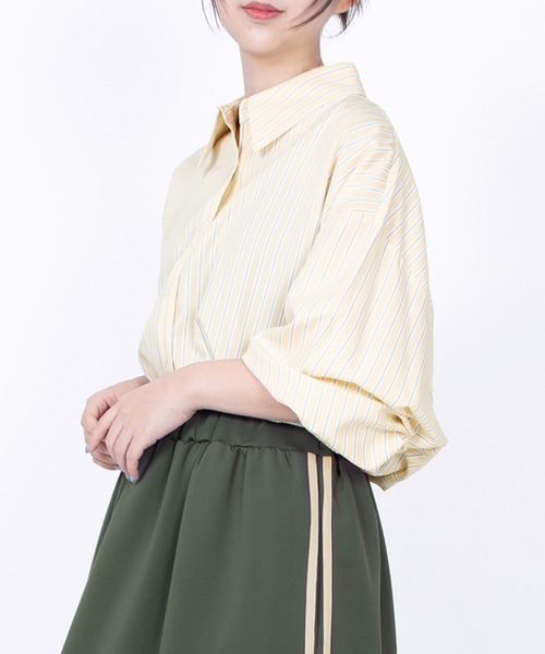 PUNYUS（プニュズ）の「キャンディストライプシャツ（シャツ/ブラウス・レディース・グリーン/イエロー/ブルー・1/2/3/4/5）」の4枚目の写真