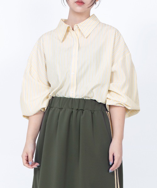 PUNYUS（プニュズ）の「キャンディストライプシャツ（シャツ/ブラウス・レディース・グリーン/イエロー/ブルー・1/2/3/4/5）」の5枚目の写真