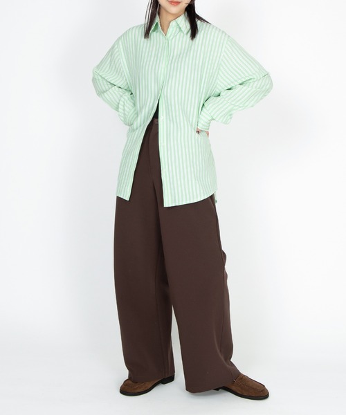 PUNYUS（プニュズ）の「キャンディストライプシャツ（シャツ/ブラウス・レディース・グリーン/イエロー/ブルー・1/2/3/4/5）」の14枚目の写真