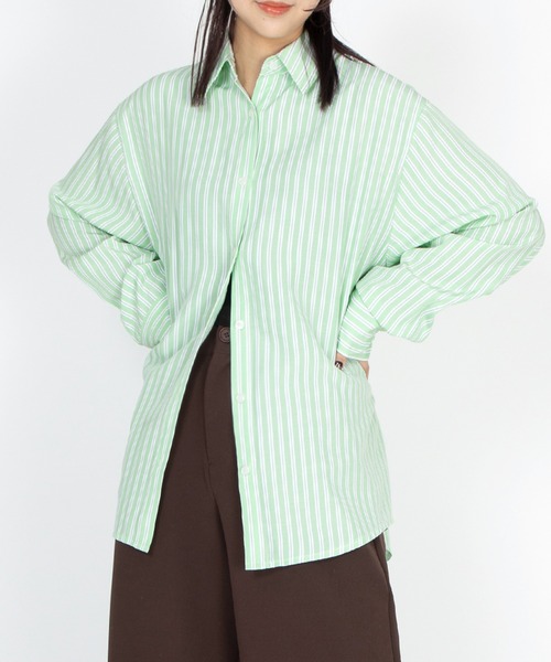 PUNYUS（プニュズ）の「キャンディストライプシャツ（シャツ/ブラウス・レディース・グリーン/イエロー/ブルー・1/2/3/4/5）」の15枚目の写真