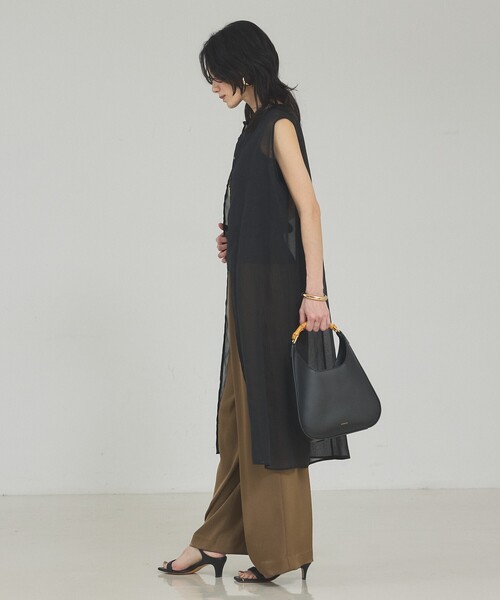 qualite（カリテ）の「【接触冷感＆吸水速乾】クールサテンパンツ/セットアップ対応/夏服/春服/オフィスカジュアル/きれいめ（その他パンツ・レディース・グレー/カーキ/ブラック・38/34/36）」の15枚目の写真