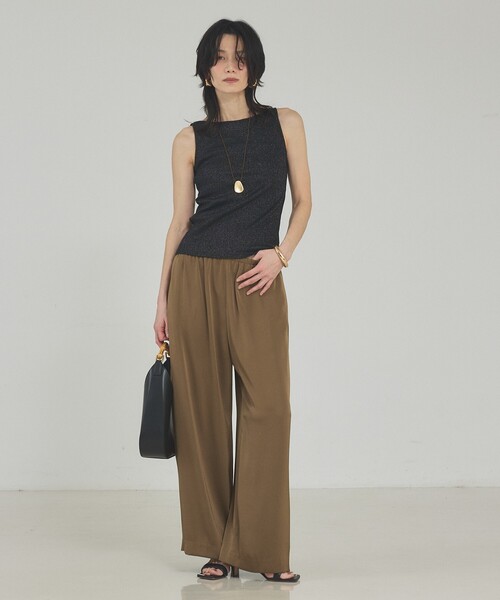 qualite（カリテ）の「【接触冷感＆吸水速乾】クールサテンパンツ/セットアップ対応/夏服/春服/オフィスカジュアル/きれいめ（その他パンツ・レディース・グレー/カーキ/ブラック・38/34/36）」の16枚目の写真