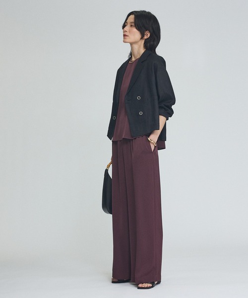qualite（カリテ）の「【接触冷感・吸水速乾】クールサテンパンツ　セットアップ対応　夏服　オフィスカジュアル　きれいめ（その他パンツ・レディース・グレー/カーキ/ブラック/ネイビー/ワイン・38/34/36）」の14枚目の写真