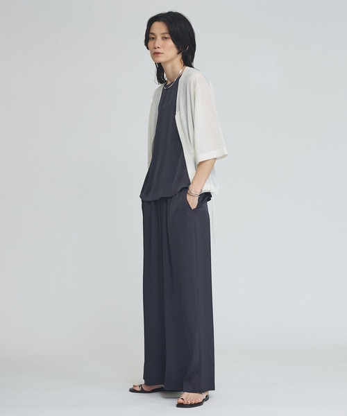 qualite（カリテ）の「【接触冷感・吸水速乾】クールサテンパンツ　セットアップ対応　夏服　オフィスカジュアル　きれいめ（その他パンツ・レディース・グレー/カーキ/ブラック/ネイビー/ワイン・38/34/36）」の18枚目の写真