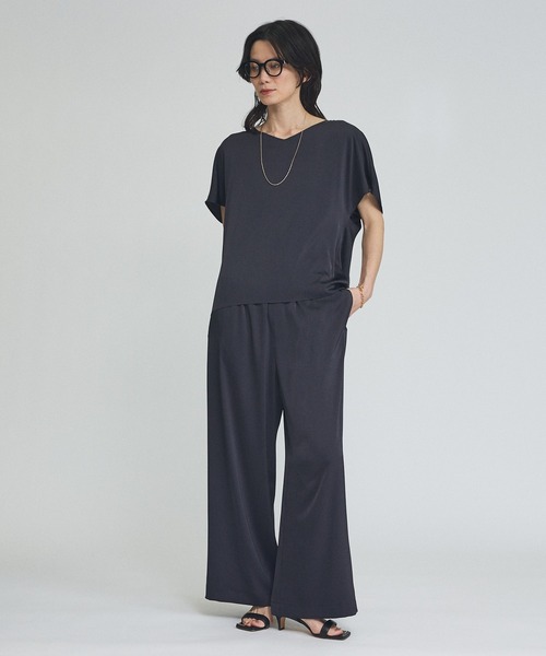 qualite（カリテ）の「【接触冷感・吸水速乾】クールサテンパンツ　セットアップ対応　夏服　オフィスカジュアル　きれいめ（その他パンツ・レディース・グレー/カーキ/ブラック/ネイビー/ワイン・38/34/36）」の20枚目の写真