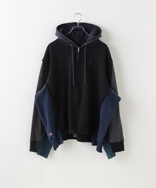 DISCOVERED(ディスカバード)の「DISCOVERED / ディスカバード Band Tee Dolman Zip Hoodie(パーカー・メンズ・ブラック・FREE)」の1枚目の写真