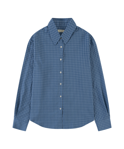 SIYAZU（シヤジュ）の「SITP5257 SUNWELL ドビー チェック レギュラー シャツ_Blue（シャツ/ブラウス・レディース・ブルー・ONE）」の2枚目の写真