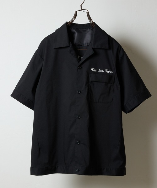 Magic Circle ボウリングシャツ サイズ1 MMY3 ブラック C/N CLOTH BOWLING S/S SHIRT / コットン ナイロン クロス バックロゴ