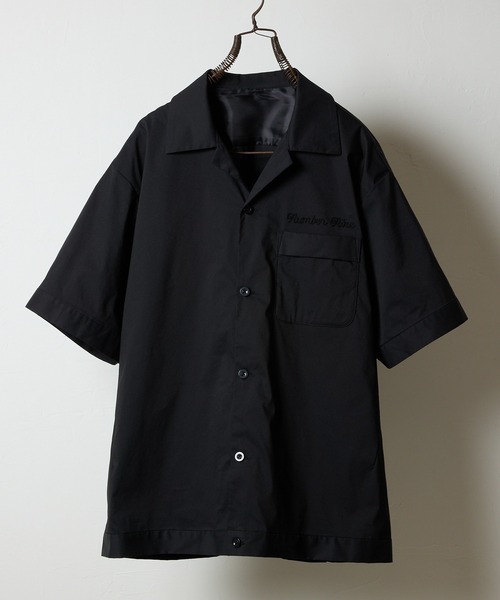 C/N CLOTH BOWLING S/S SHIRT / コットン ナイロン クロス バックロゴ