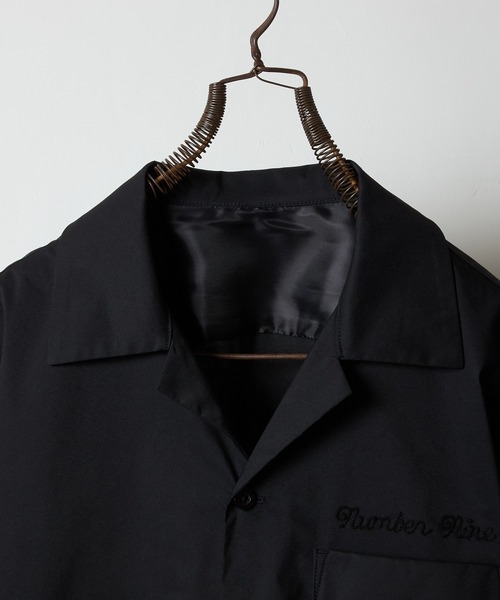 C/N CLOTH BOWLING S/S SHIRT / コットン ナイロン クロス バックロゴ