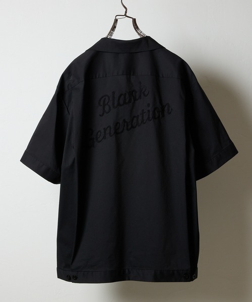 C/N CLOTH BOWLING S/S SHIRT / コットン ナイロン クロス バックロゴ