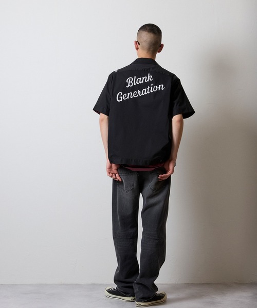 C/N CLOTH BOWLING S/S SHIRT / コットン ナイロン クロス バックロゴ