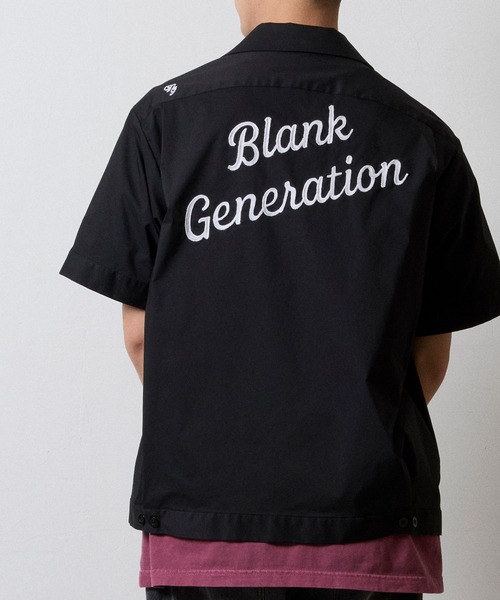 C/N CLOTH BOWLING S/S SHIRT / コットン ナイロン クロス バックロゴ