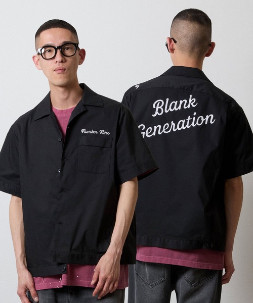 専用ページです⋈*.。 C/N CLOTH BOWLING S/S SHIRT / コットン ナイロン クロス バックロゴ