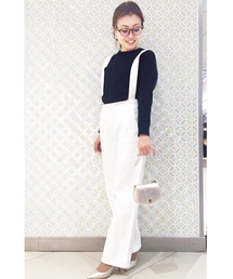 COLLAGE GALLARDAGALANTE | サスペンダー付ワイドパンツ(サロペット/オーバーオール)