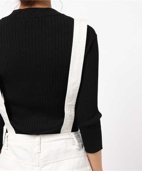 COLLAGE GALLARDAGALANTE（コラージュガリャルダガランテ）の「洗えるサスペンダー付ワイドパンツ（オールインワン）（サロペット/オーバーオール・レディース・ホワイト/サックスブルー・0/1）」の15枚目の写真