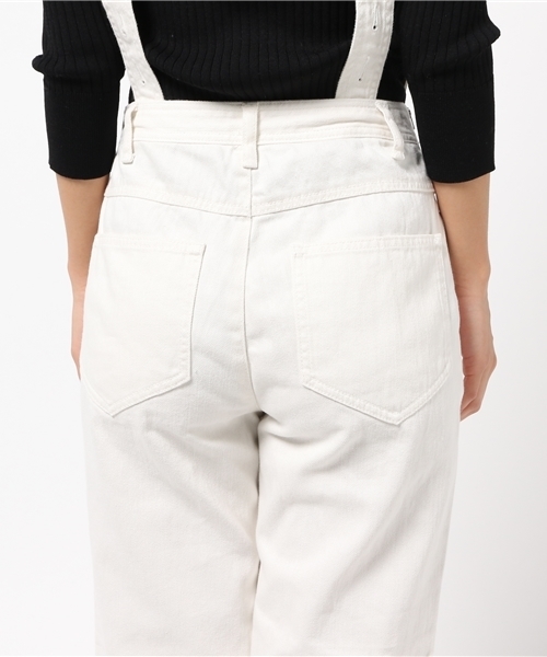 COLLAGE GALLARDAGALANTE（コラージュガリャルダガランテ）の「洗えるサスペンダー付ワイドパンツ（オールインワン）（サロペット/オーバーオール・レディース・ホワイト/サックスブルー・0/1）」の17枚目の写真