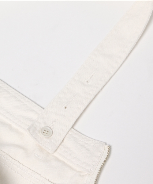 COLLAGE GALLARDAGALANTE（コラージュガリャルダガランテ）の「洗えるサスペンダー付ワイドパンツ（オールインワン）（サロペット/オーバーオール・レディース・ホワイト/サックスブルー・0/1）」の9枚目の写真