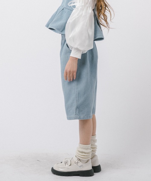 URBAN CHERRY(アーバンチェリー)の「【2点セット】デニムプリーツキャミビスチェ+ストレートパンツ(その他トップス・キッズ・ブルー・110cm/120cm/130cm)」の10枚目の写真