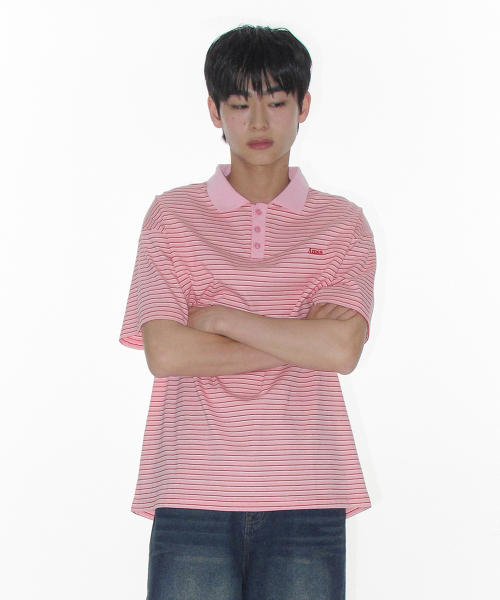 AMESWORLDWIDE(アメスワールドワイド)の「BASIC STRIPE COLLAR TEE PINK(Tシャツ/カットソー・レディース・その他・SMALL/MEDIUM/LARGE)」の22枚目の写真