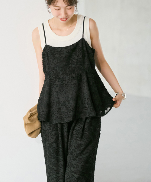 Spick & Span(スピックアンドスパン)の「《一部店舗+WEB限定》シアージャガードキャミソール(キャミソール・レディース・アイボリー/ブラック・FREE)」の5枚目の写真
