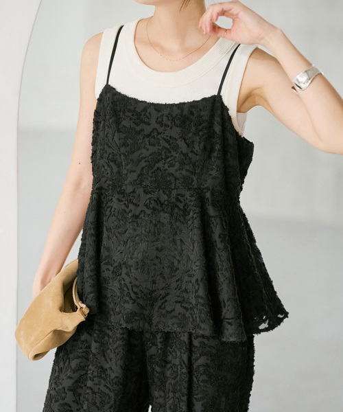 Spick & Span(スピックアンドスパン)の「《一部店舗+WEB限定》シアージャガードキャミソール(キャミソール・レディース・アイボリー/ブラック・FREE)」の6枚目の写真