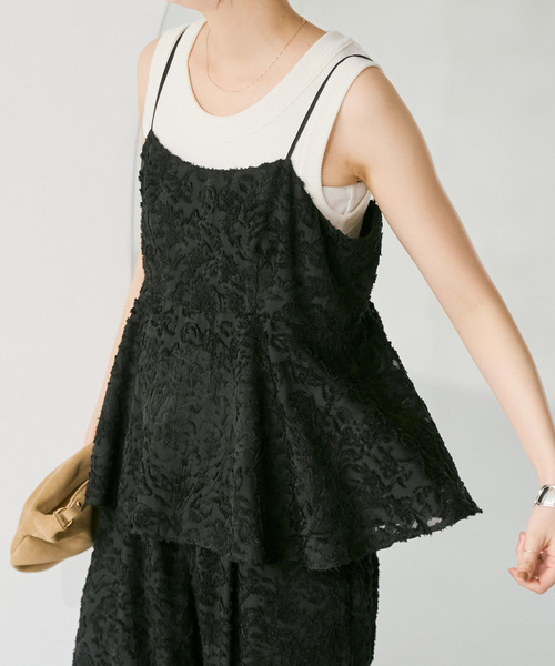 Spick & Span(スピックアンドスパン)の「《一部店舗+WEB限定》シアージャガードキャミソール(キャミソール・レディース・アイボリー/ブラック・FREE)」の7枚目の写真