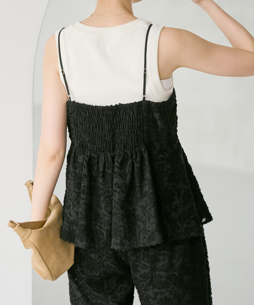 Spick & Span(スピックアンドスパン)の「《一部店舗+WEB限定》シアージャガードキャミソール(キャミソール・レディース・アイボリー/ブラック・FREE)」の9枚目の写真