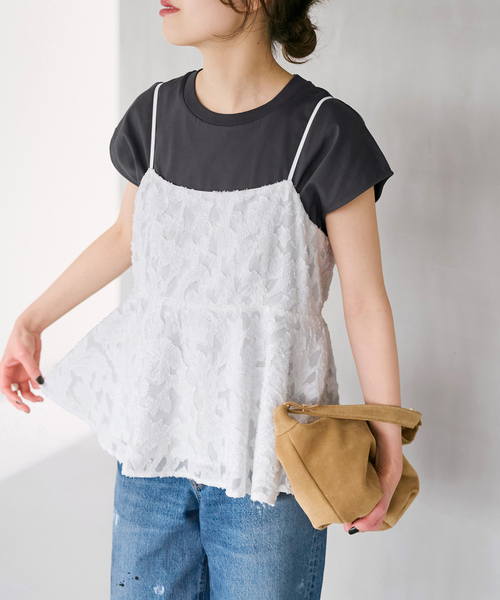 Spick & Span(スピックアンドスパン)の「《一部店舗+WEB限定》シアージャガードキャミソール(キャミソール・レディース・アイボリー/ブラック・FREE)」の14枚目の写真