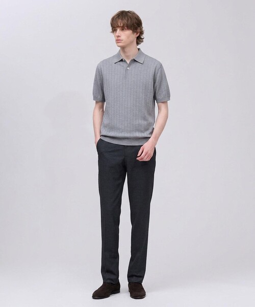 J.PRESS(ジェイプレス)の「【オンオフ対応】シルクコットン ニットポロシャツ(ポロシャツ・メンズ・ネイビー系/ライトグレー系・MEDIUM/LARGE/X-LARGE)」の3枚目の写真