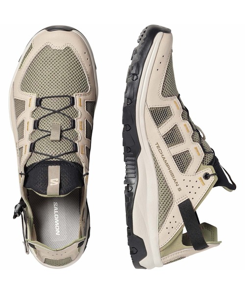 SALOMON(サロモン)の「SALOMON サロモン TECHAMPHIBIAN 5 テックアンフィビアン L49104300(スニーカー・メンズ・ベージュ・26.0cm/27.0cm/28.0cm/26.5cm/27.5cm)」の5枚目の写真