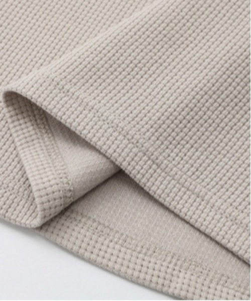 DOUBLE STEAL（ダブルスティール）の「DSワッフルヘンリーネックオーバーサイズ半袖Tシャツ（Tシャツ/カットソー・メンズ・ベージュ/ホワイト・X-LARGE/LARGE/MEDIUM）」の7枚目の写真