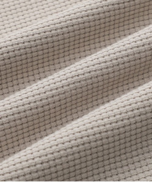 DOUBLE STEAL（ダブルスティール）の「DSワッフルヘンリーネックオーバーサイズ半袖Tシャツ（Tシャツ/カットソー・メンズ・ベージュ/ホワイト・X-LARGE/LARGE/MEDIUM）」の8枚目の写真