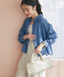 La boutique BonBon | 【RISA監修・今すぐお届け！】シアーデニムショート丈袖口リブシャツ(シャツ/ブラウス)