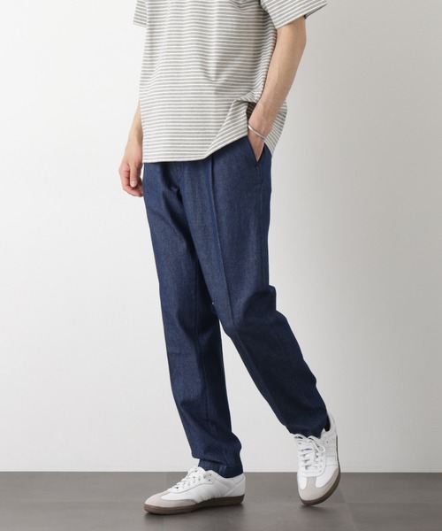 NANO universe(ナノユニバース)の「デニムスラックス(デニムパンツ・メンズ・ネイビー/ブラック・XL/L/M/S)」の1枚目の写真