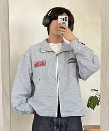 CPCM（シーピーシーエム）の「ストライプワークシャツジャケット（ブルゾン）」