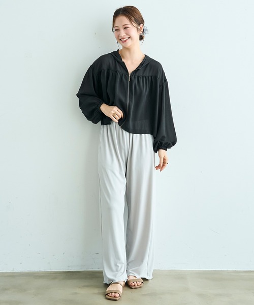 mil（ミル）の「【接触冷感】 ラッシュガード リブパンツ / イージーケア 【587180】（その他パンツ・レディース・チャコールグレー/ライトグレー/ブラック・FREE/S-Short/S-Regular/M-Short/M-Regular）」の6枚目の写真
