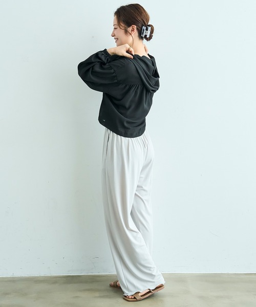 mil（ミル）の「【接触冷感】 ラッシュガード リブパンツ / イージーケア 【587180】（その他パンツ・レディース・チャコールグレー/ライトグレー/ブラック・FREE/S-Short/S-Regular/M-Short/M-Regular）」の8枚目の写真