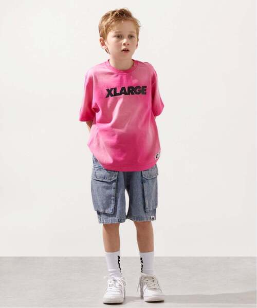 XLARGE KIDS(エクストララージキッズ)の「スタンダードロゴ ヴィンテージライク半袖Tシャツ(Tシャツ/カットソー・キッズ・ブラウン/チャコール/ピンク・130cm/100cm/110cm/90cm/140cm/120cm)」の4枚目の写真