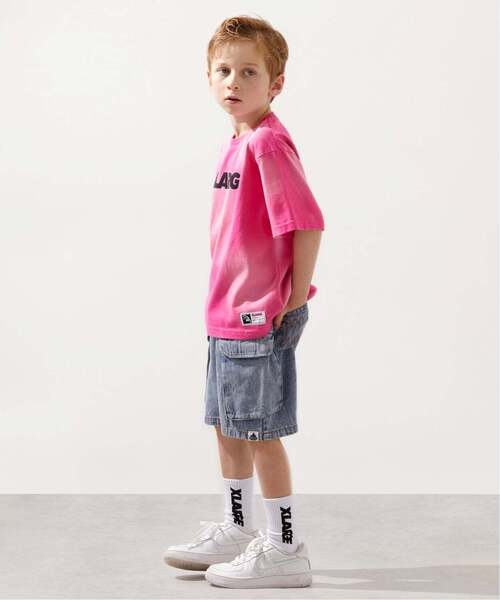 XLARGE KIDS(エクストララージキッズ)の「スタンダードロゴ ヴィンテージライク半袖Tシャツ(Tシャツ/カットソー・キッズ・ブラウン/チャコール/ピンク・130cm/100cm/110cm/90cm/140cm/120cm)」の5枚目の写真