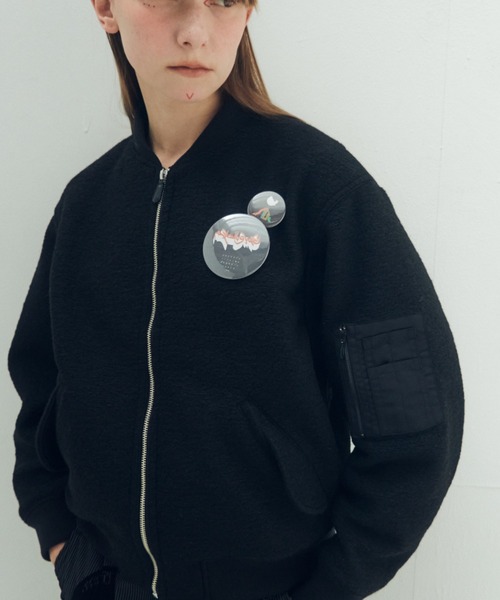 STOF（ストフ）の「STOF/ストフ/VSJQ Mix MA-1 Blouson（MA-1・メンズ・ブラック/カーキ・M/S）」の2枚目の写真