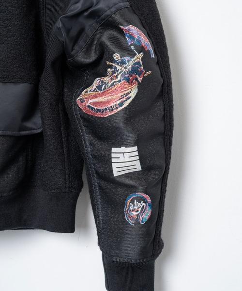 STOF（ストフ）の「STOF/ストフ/VSJQ Mix MA-1 Blouson（MA-1・メンズ・ブラック/カーキ・M/S）」の12枚目の写真