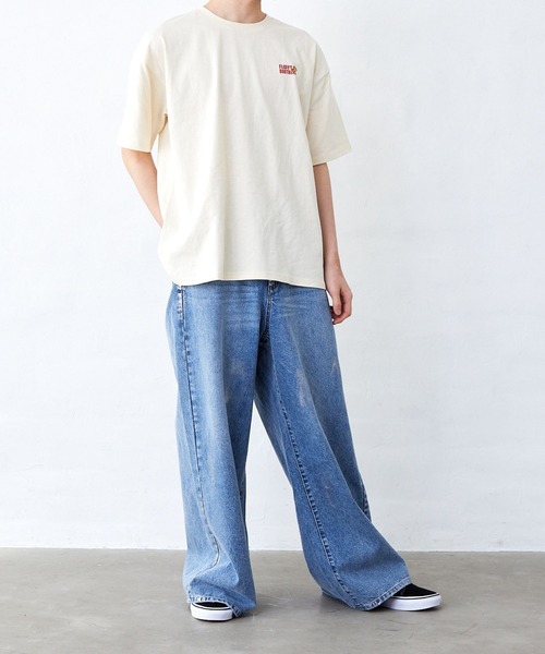 Fluffy BROTHERS(フラッフィーブラザーズ)の「ピザT刺繍シャツ(大人サイズ)(Tシャツ/カットソー・メンズ・アイボリー・L/M/XL)」の15枚目の写真