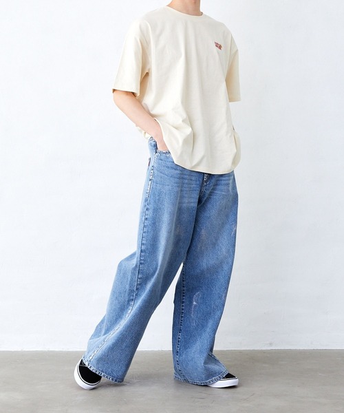 Fluffy BROTHERS(フラッフィーブラザーズ)の「ピザT刺繍シャツ(大人サイズ)(Tシャツ/カットソー・メンズ・アイボリー・L/M/XL)」の16枚目の写真