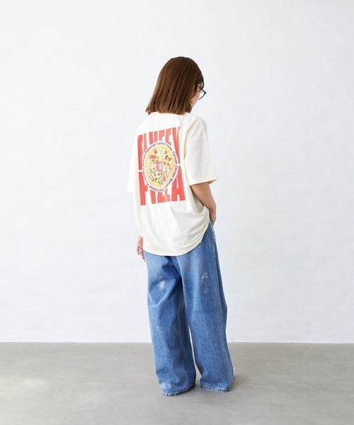 Fluffy BROTHERS(フラッフィーブラザーズ)の「ピザT刺繍シャツ(大人サイズ)(Tシャツ/カットソー・メンズ・アイボリー・L/M/XL)」の4枚目の写真